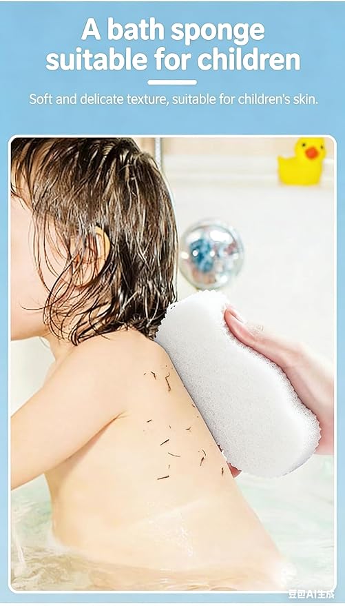 Magic Exfoliating Bath Sponge, New 3D Super Soft Gentle Exfoliation Dead Skin and Dirt Reusable Suitable for All Adults and Children. (Gray+Pink)