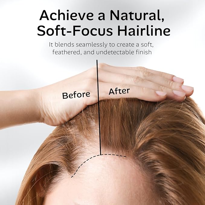 Hairline Powder with Brush Set, Root Touch Up Hair Color for Thinning and Gray Hair Coverage, Waterproof and Sweatproof Hairs Loss and Bald Spot Concealer for Men and Women-Black
