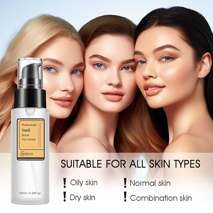 Professional Snail Mucin Serum, Intensive Hydration and Repair for Healthy Skin
