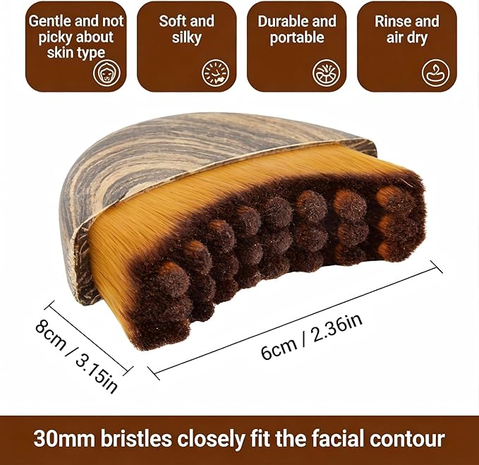 Facial Contour Sculpting Brush – Lymphatic Drainage for Anti-Puffiness, Lift & Glow | Boosts Skincare Absorption