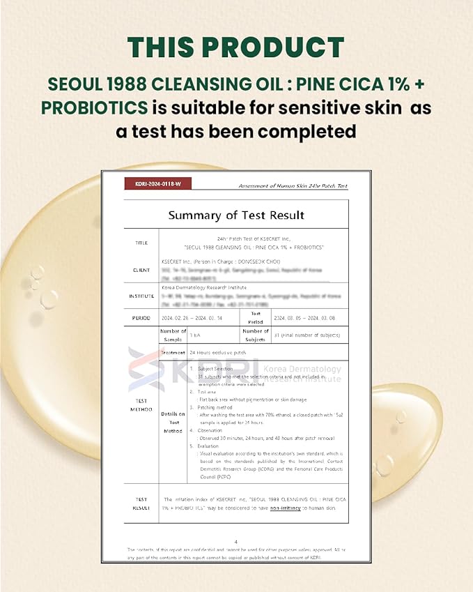 K-SECRET SEOUL 1988 Cica Cleansing Oil – Deep Pore Cleansing & Gentle Exfoliation | Daily Oil Cleanser for Sensitive Skin | Korean Skincare, 200ml / 6.76 fl oz