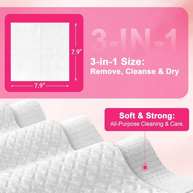 FACEMADE 480 Count (4 Packs) Disposable Face Towels, 100% USDA Biobased Face Towelettes Disposable, Ultra-Soft Facial Towels for Sensitive Skin, Perfect for Cleaning and Makeup Remover