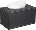 Sumnacon Tissue Box Cover Rectangle Leather Tissue Box with Magnetic Bottom,PU Tissue Box Holder Decorative Black Tissue Cover for Bathroom Toilet Bedroom Kitchen Office Table Desk, Large