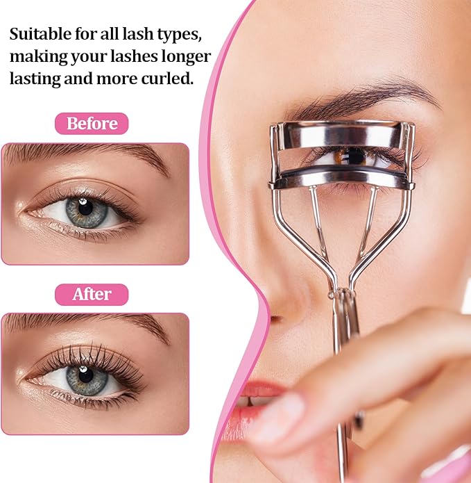 80 Pcs Eyelash Curler Refills, Silicone Eye Lash Curlers Refill Pads Compatible with Tweezerman Eyelash Curler