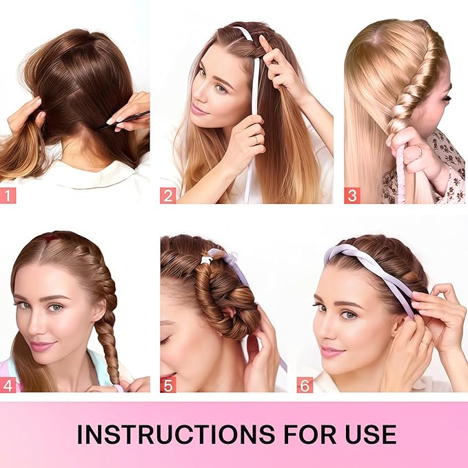Lanzhire Heatless Curling Rod Headband for Long and Short Hair, No Heat Overnight Curls with Thin Curlers to Sleep In (Golden)