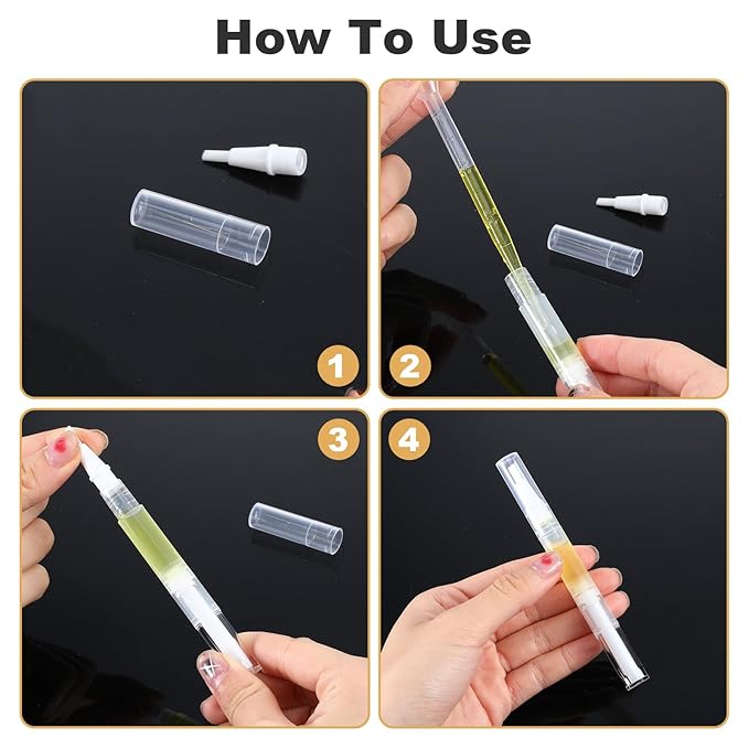 Nail Oil Pen, 8 Pcs 3ml Transparent Twist Pens with 4 Pcs Transfer Pipettes, Empty Cuticle Oil Pen Travel Twist Pens with Brush Tip for Lip Gloss Containers Applicators Eyelash Growth Liquid Tube