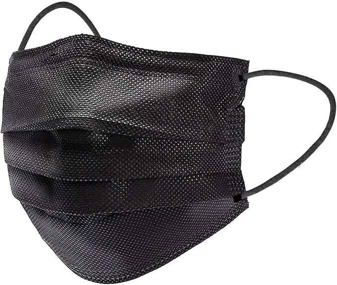 Hyegiir 3 Ply 100 Pack Disposable Face Masks Individually Wrapped For Daily Protection (Black)