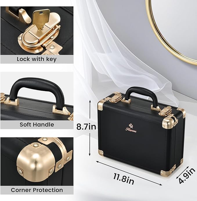 Makeup Train Cases with Light Up Mirror 3 Color Setting, Lighted Makeup Case Organizer with Detachable Tray, Travel Makeup Box with Light for Make up Tools Storage (Black Moutain Shadow)