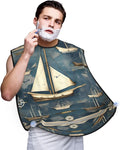 Ocean Fishes Print Beard Bib Shaving Apron, Beard Hair Trimming Cape Gift For Dad