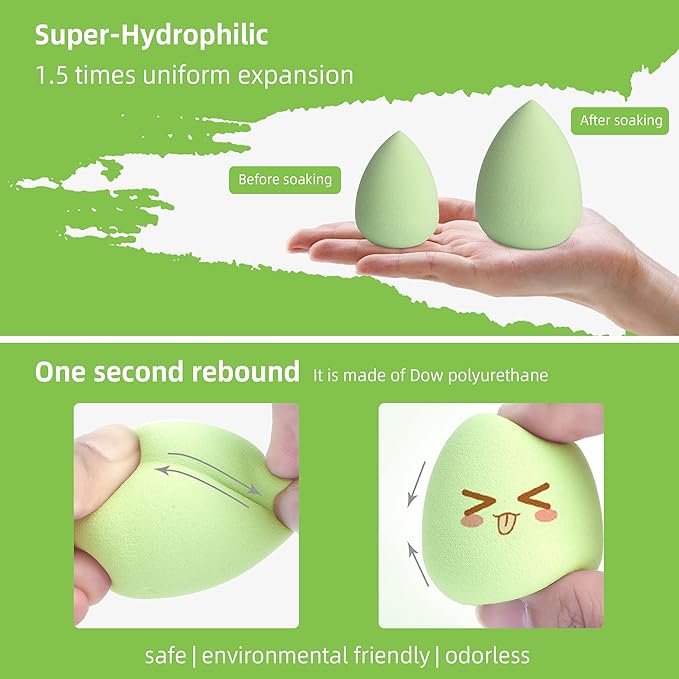 COSTICA Makeup Sponge Set Blender, Beauty Sponge Makeup Blender Flawless for Liquid - Multi Colored 8 pcs Exquisite Packeged