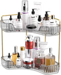 GTI 2 Tier Makeup Organizer, Large Capacity Bathroom Counter Organizer, Perfume Cosmetics Skincare Vanity Organizers, Dresser Countertop Organizer and Storage for Women (Gray)