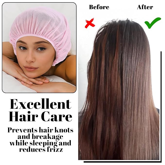 6pcs Mesh Hair Net, Hair Net for Sleeping, Sleeping Hair Net, Elastic Band, Suitable for Drying Hairs, Kitchen, White, Pink, Black