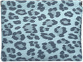 Leopard Leather Small Makeup Pouch for Women,Cosmetic Accessories,Waterproof and Portable Cosmetic Bag,Self-closing, No Zipper, Aesthetic Storage Pouch,Lipstick for Purse,Azure-blue