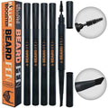 Beard Pen Filler for Men - Barber Styling Grooming Pencil - Waterproof, Sweat Proof, Long Lasting Solution with Natural Finish - Cover Beard and Scalp Patches in Seconds - Black 5 Pack