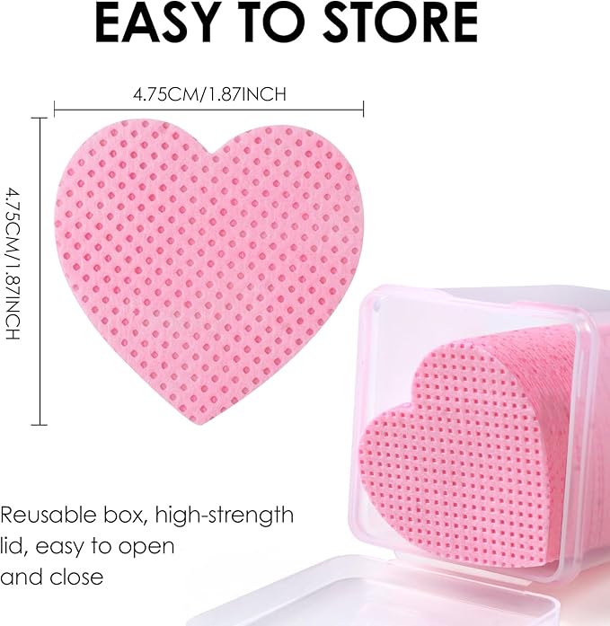 400PCS Nail Cotton Pads,1 Pull-Down Pump Dispenser Bottle, Super Absorbent Soft Non-Woven Eyelash Glue Wipes,Lash Extensions Glue Cleaning Wipes Nail Salon Supplies (Pink)