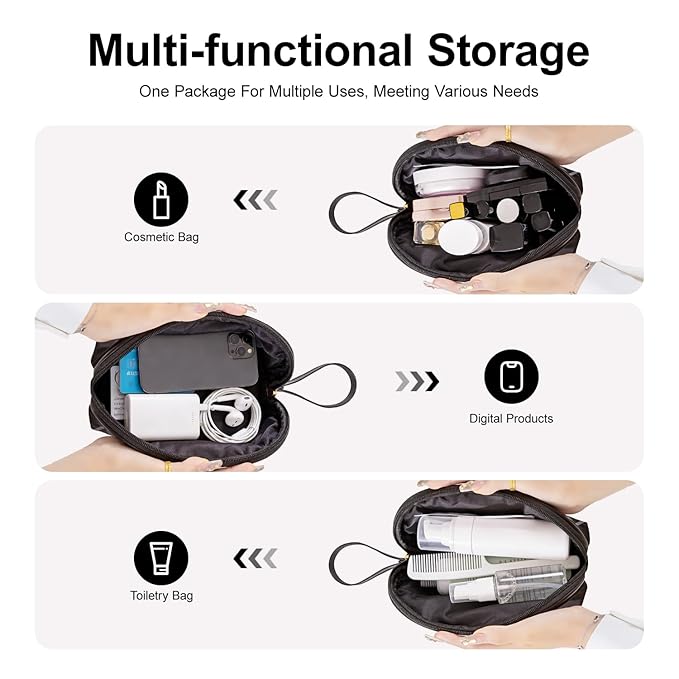 Vimanllie Travel 2PCS Cosmetic Bag Waterproof Makeup Bags,Portable Toiletry Organizer,Storage Bags for Women,Cute Compact,Small Purse for Keys,Practical Storage Pouch for Girls