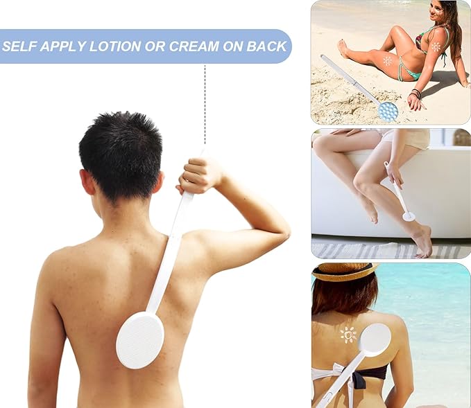 Lotion Applicators for Back, 18 inch Back Lotion Applicator, Back Lotion Applicator for Your Back, Foldable Handle Easy Reach Self Apply Cream Moisturizer Sunscreen