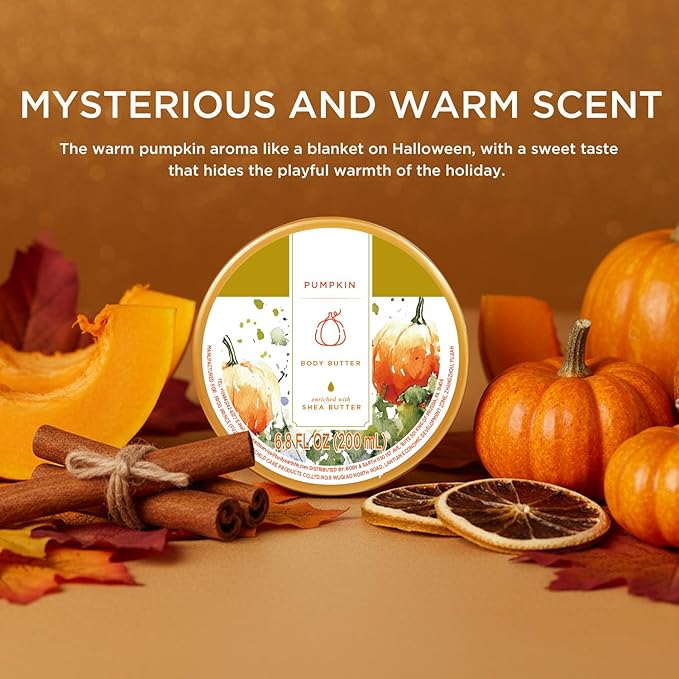 Princess Belle Pumpkin Body Butter, Body Moisturizer for Dry Skin, Natural Shea Body Butter for Mens and Womens Body Care-Deep Moisturizing and Softening-200ml(6.8 floz)