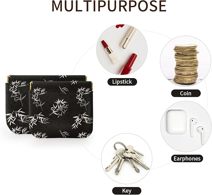 RIGHT AWAY 2 PCS Small Makeup Bag for Purse,Mini Cosmetic Organizer Make Up Bag for Women,Squeeze Coin Purse Pouch,Portable Tiny Makeup Pouches for Cosmetic Accessories,Lipstick, Jewelry, Card, Coins