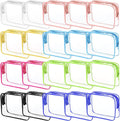 20 Packs Clear Cosmetics Bags for Women Men Waterproof Toiletry Bags PVC Makeup Bags Organizer Case with Zipper for Travel Bathroom (20PCS -8Colors)