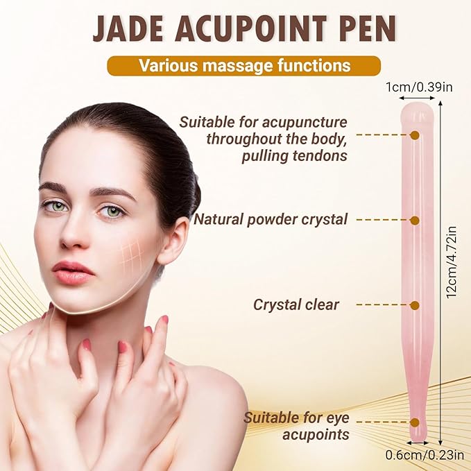 Lymphatic Contour face Brush and Jade Stone guasha Tool for face,Dry Lymphatic Drainage Massager,Ergonomically Designed to Fit The Skin Precisely and Relieve Fatigue