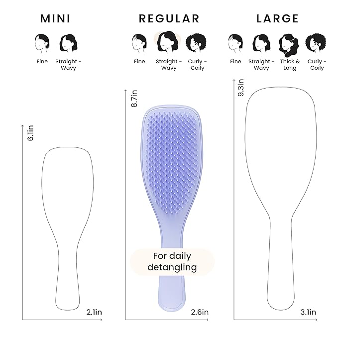 Tangle Teezer Ultimate Detangler Brush for Wet & Dry Hair, Eliminates Knots & Reduces Breakage for Straight to Wavy Hair Types, Sweet Lavender