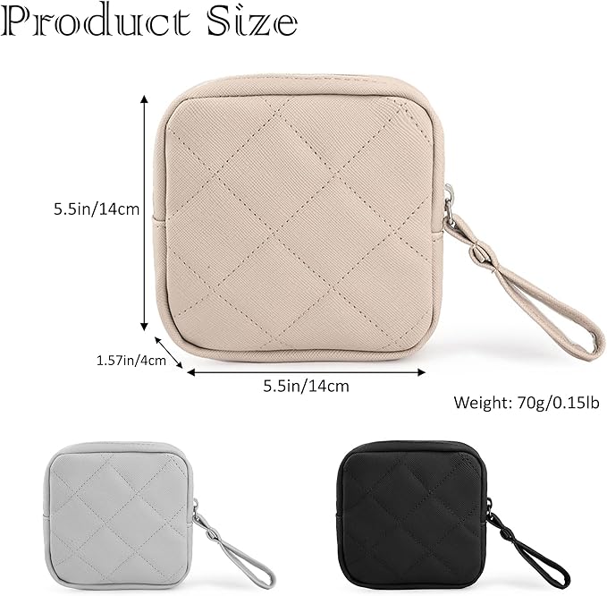Sanitary Napkin Storage Bags, Portable Feminine Product Pouch, Reusable Menstrual Pads Storage Organizers Pouch (Grey)