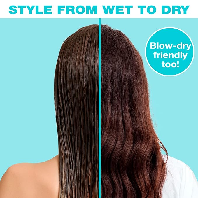 The Knot Dr. hair brush by Conair - Detangling hair brush - Removes Knots and Tangles in wet or dry hair - detangler brush - Blue