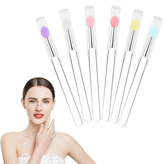 12 PCS Silicone Lip Brush - Reusable Lipstick Brush Lip Brushes Makeup Applicator Beauty Tool Kits for Lipsticks,Lip Gloss,Lip Balm