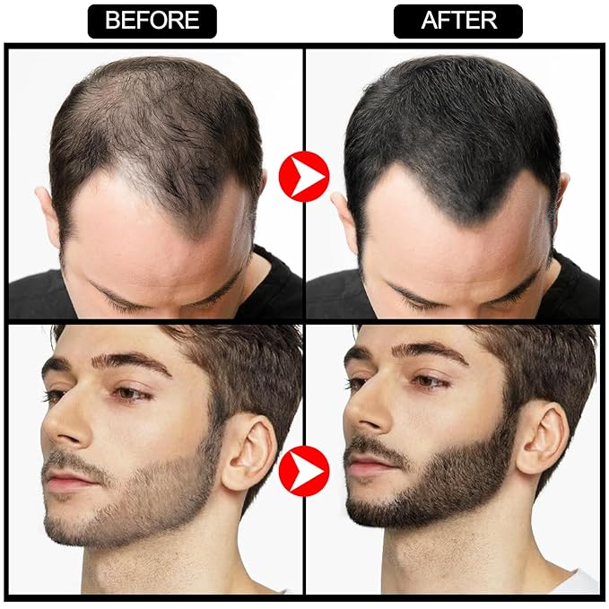 Beard Pen Filler Styling Kit for Men, 4-tip Beard Filler Pencil (Black), Soft Cotton Tip, Long Lasting Waterproof, Beard Stick Beard Shadow, Beard Shaping Tool for Hairline and Beard Fillers