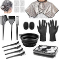 19 Pcs Professional Hair Bleach Kit Hair Coloring Products with Hair Dye Brush, Hair Color Bowl, Hairclips, Applicator, Earmuffs for Hair Highlighting and Hair Coloring at Home