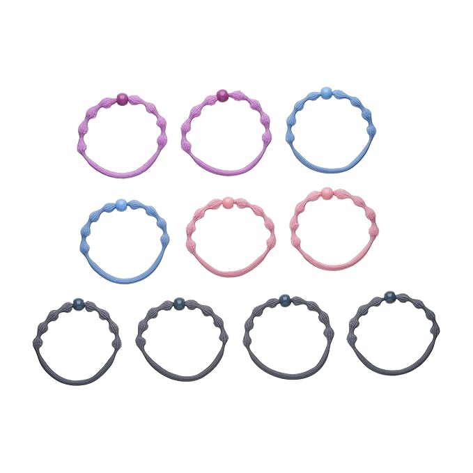 Goody Ouchless Forever Fine Hair Elastics, 10 Ct, Assorted Colors, Damage-Free Bands, 3X Stronger Elastic Ties, Retainable Shape, 16 Strand Inner Core, Styling Accessories for Women & Men