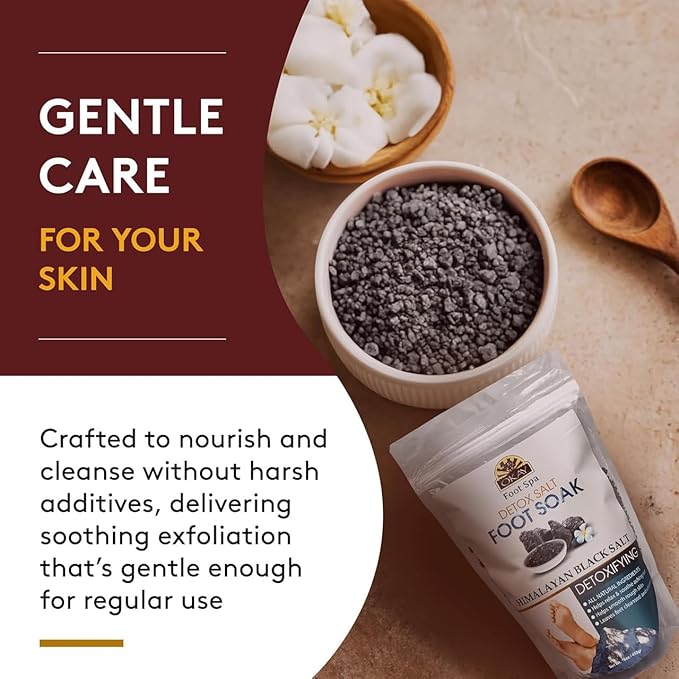 OKAY Pure Naturals Himalayan Black Salt Detox Salt Foot Soak - 16 oz / 453 gr