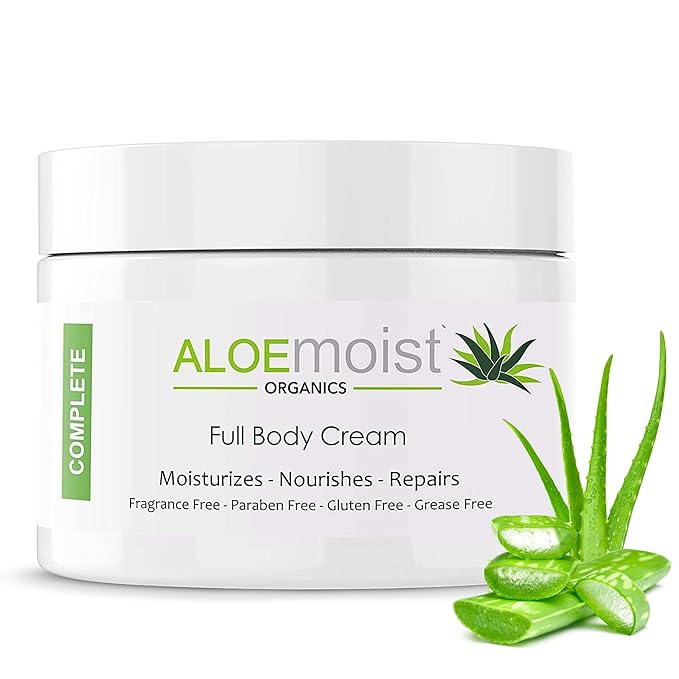Organic Aloe Vera Face Cream & Body Moisturizing Cream, Natural Aloe Vera Lotion with Vitamin E Oil, Vitamin C, Retinol Cream, Shea Butter – Anti Aging Face Moisturizer for Women, Dry Skin (4 oz)