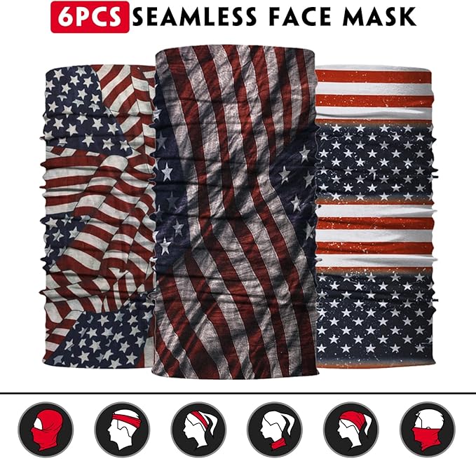 Venswell Neck Gaiter Face Mask Men Women,Seamless Bandana Rave Face Cover Scarf Mask,Balaclava,Headband, Head Wrap,Headwear