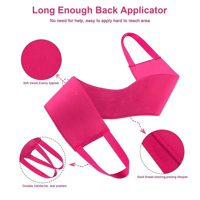 Self Tanner Mitt Applicator Back Applicator Set - Premium Waterproof Tanning Mitt for Flawless Sunless Tanning， Prevents Orange Palms, Double-Sided, Reusable Tanning Gloves