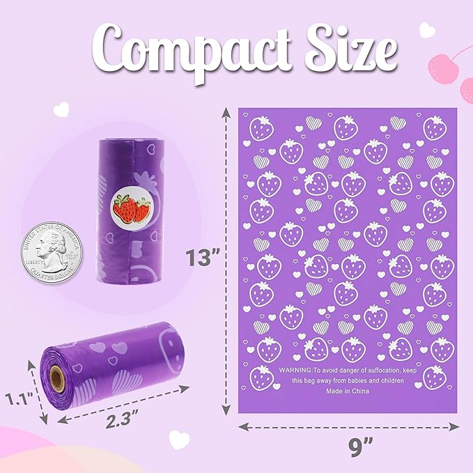 Sanitary Napkin Disposal Bags with Dispenser Feminine Hygiene Disposal Bags for Tampons Trash Bag, Personal Care Sanitary Bag for Women Privacy Handling (Purple)
