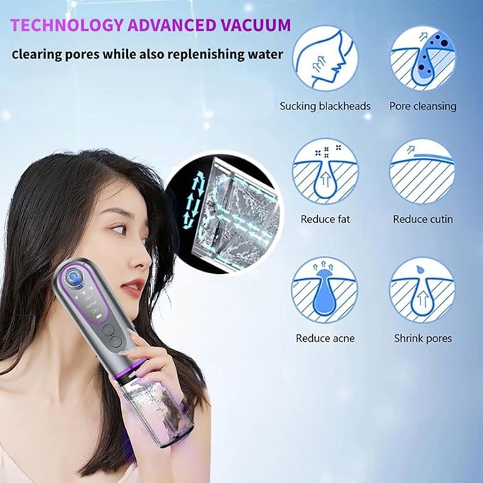 Blackhead Remover Suction Pore Vacuum Hydro Facials Hydrating Pore Cleaner Machine Pimple Extractor with USB Charging Cable Beauty Device