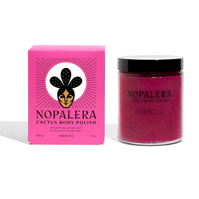 Nopalera Hibiscus Cactus Flower Exfoliant - Exfoliating Face & Body Scrub, 3-in-1 Cleanser, Exfoliator, & Moisturizer, Vegan, Cruelty-Free, Natural Floral Scent, Dye Free, 6 oz.
