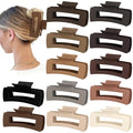 4.1 Inch Large Hair Claw Clips 12 Pcs Big Claw for Thick Hair Square Hair Clips Jumbo Jaw Clips Bulk Hair Accessories for women and Girls (Regular)