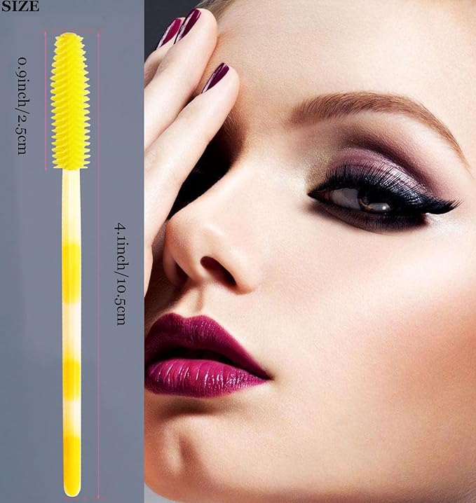 BIHRTC 100PCS Eyelashs Brush Mascara Wands Disposable Lip Applicators liner Brushes Makeup Tools Lip Brushes Eyelash Spoolies for Women Girls Salon Beauty Cosmetic Make Up Tool