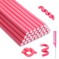 Selizo 30Pcs 9.45"x0.55" Flexible Hair Rollers, Foam Curlers for Short, Medium and Long Hair, No Heat Curlers, Hair Rods - Pink(Diameter 0.55')