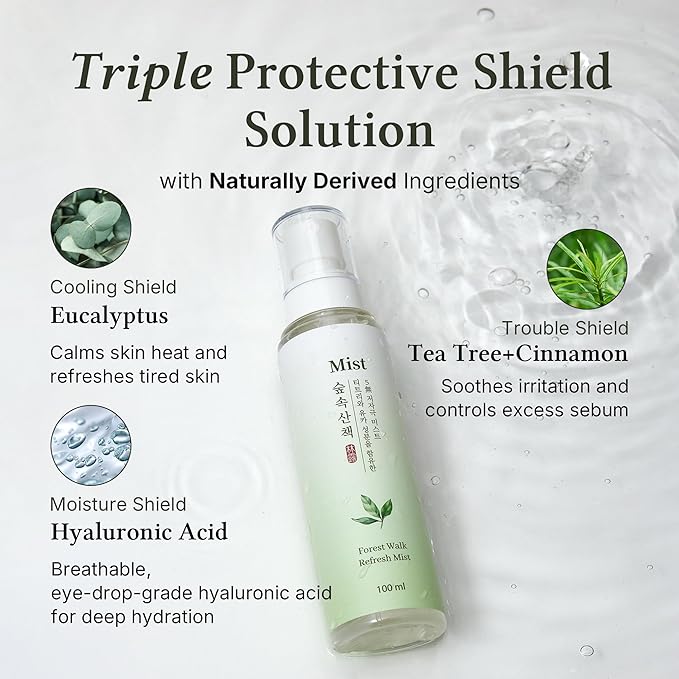 Refresh Mist – Gentle Face Mist with Eucalyptus, Tea Tree & Hyaluronic Acid, Alcohol-Free 3.38 FL Oz – Soothing K-Beauty Mist for Sensitive Skin by LifeCare Korea