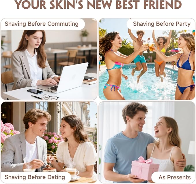 Bikini Trimmer for Women, Tiovara Painless Electric Razors Shaver IPX7 Waterproof Cordless Body Hair Trimmer Pubic Hair Removal with USB Charge Dock for Underarm Leg Arm Body Face Silk Skin (White)