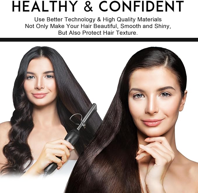 NICEMOVIC Ceramic Heating Hair Straightener Comb - Hot Pressing Brush for Natural Black Hair, Beard Wigs, and Curling (Black)