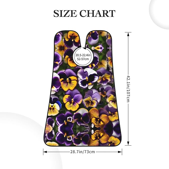 Pansy Perfection Print Print Beard Bib Apron For Men, Beard Hair Catcher For Men Shaving Trimming,Beard Cape Cloth