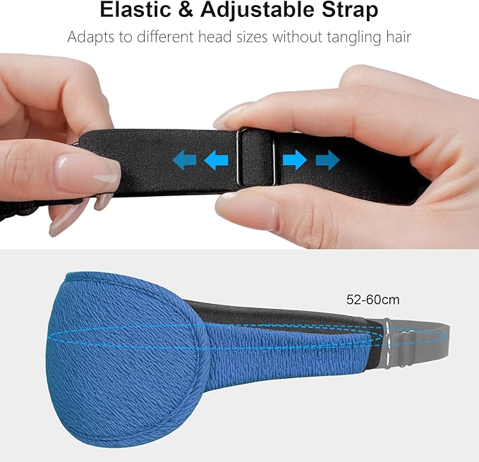 Gritin 100%Blackout Sleep Eye Mask for Women Men,Zero Eye Pressure Sleeping Mask-Ergonomic Design 3D Cutout Eye Movement and Eyelash Friendly Night Blindfold,Soft&Comfortable for Sleeping-Pacific Blue
