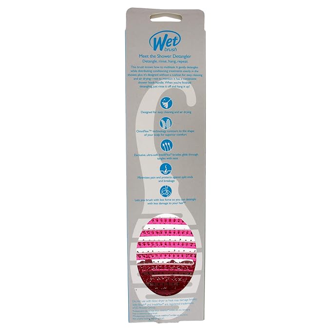 Wet Brush Shower Hair Brush Detangler-Exclusive Ultra-soft IntelliFlex Bristles-Minimizes Pain And Protects Against Split Ends and Breakage-Comb For Women,Men,Wet&Dry Hair-Pink Glitter,(Pack of 2)