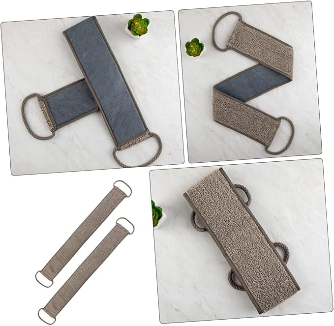 2pcs Exfoliating Back Scrubber Strap Dead Skin Remover Towel for Deep Cleansing Comfortable Grip Skin Types for Back Neck and Shoulder Care