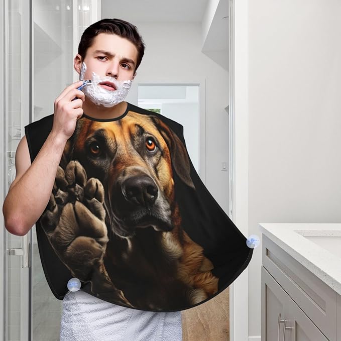 Ice Hockey Print Print Beard Bib Shaving Apron, Beard Hair Trimming Cape Gift For Dad